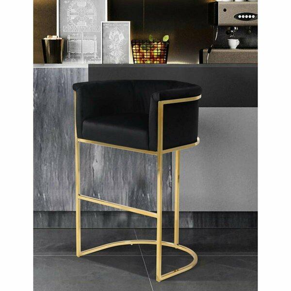 Bromas Modern Contemporary Emery Bar Stool Chair, Black BR1704692